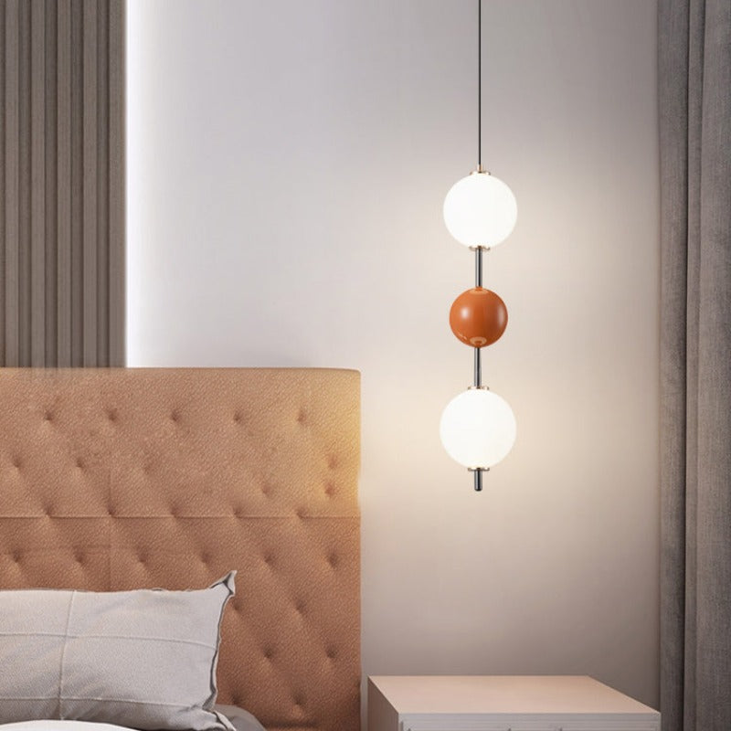 Cerukom Modern LED Pendant Light Red Metal Bedroom Living Room