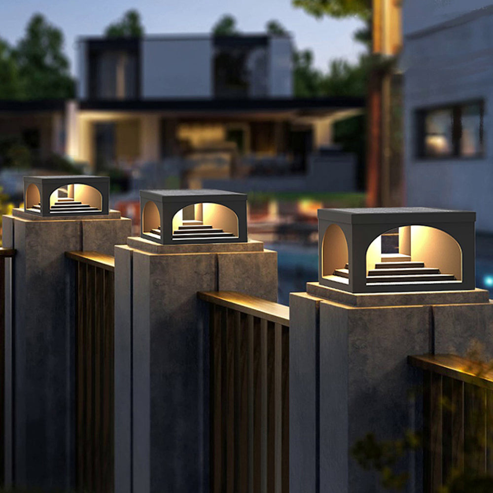 Nikepuk Modern Stair Metal Solar Outdoor Pier-Mount Pillar Light