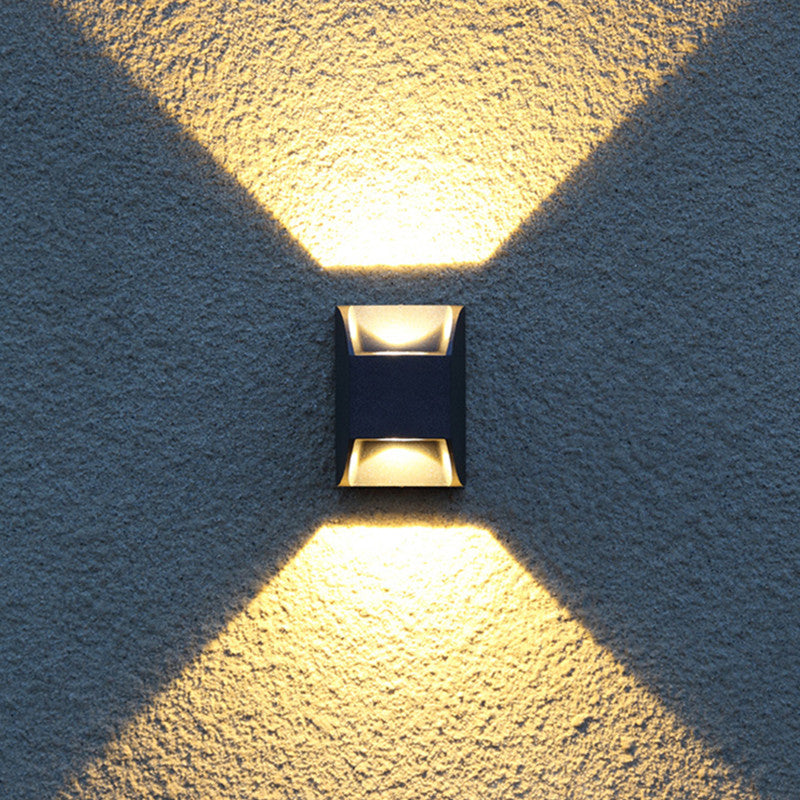 Gopelad Minimalist Up/Down Metal Outdoor Wall Lamp, Black