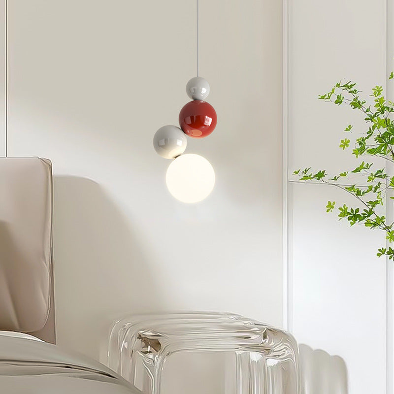 Navulos Modern LED Pendant Light White Metal Bedroom Living Room