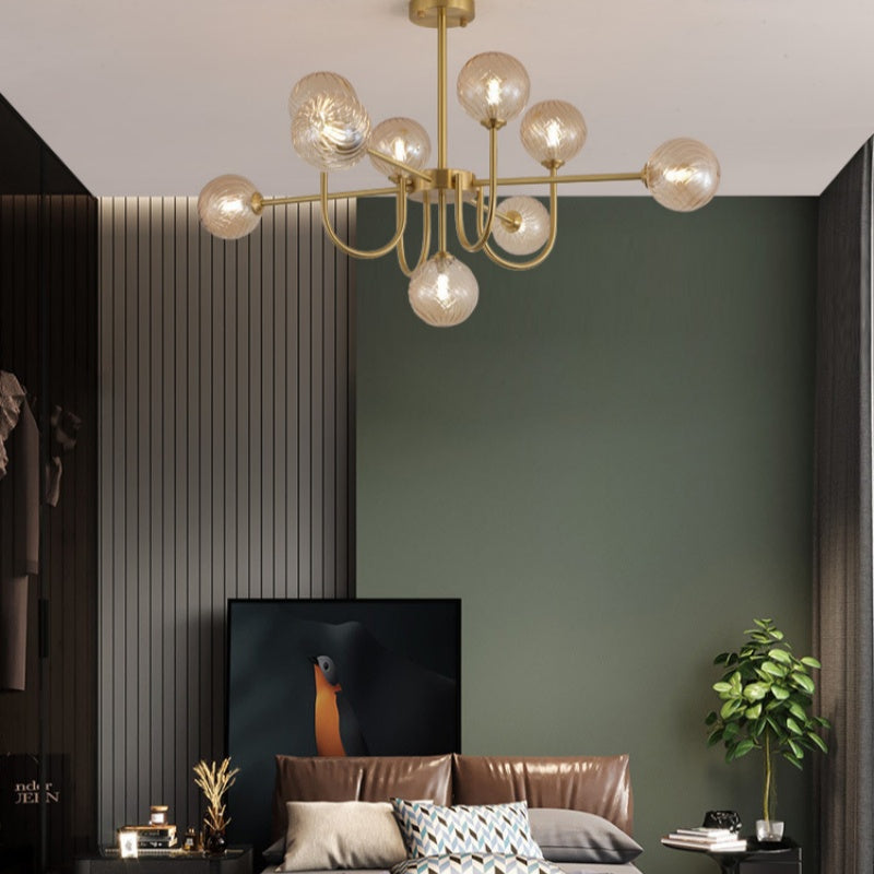 Jimotut Modern LED Chandelier Gold Glass Living/Dining Room/Bedroom