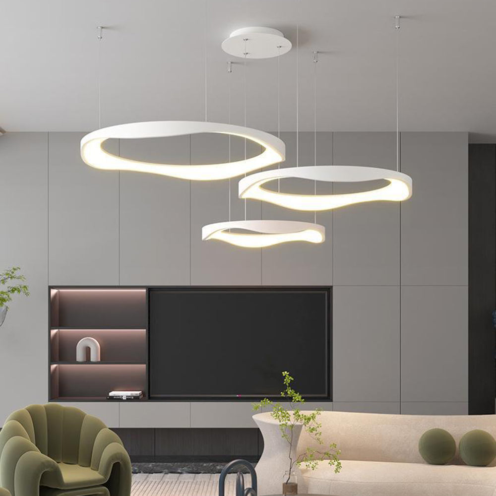 Widunom Pendant Light Rond Modern, Black/White, Dining Room