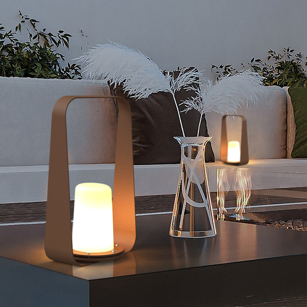 Nagonit Minimalist Portable Rechargeable Lamp de Table, Coffee/Grey