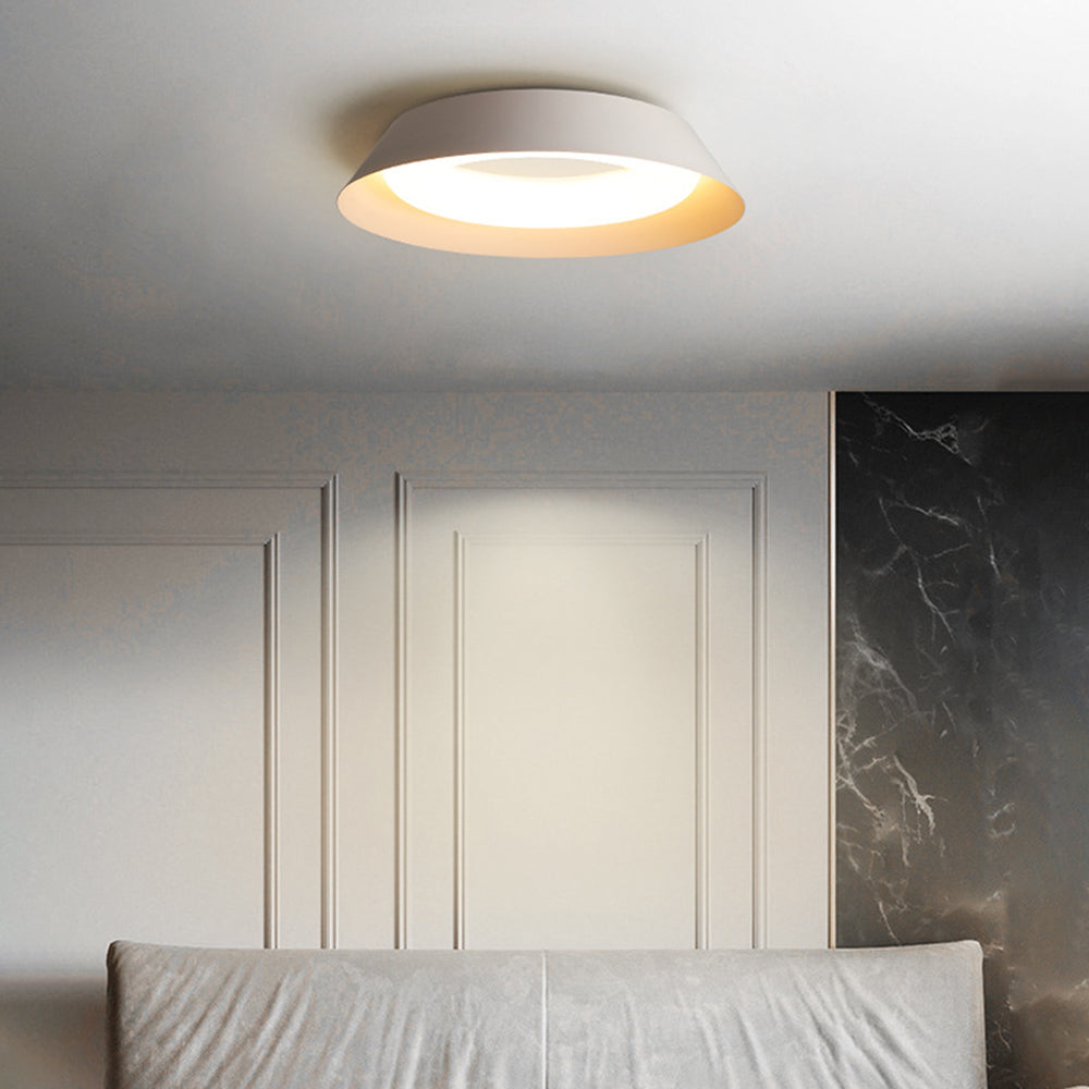 Sotesil Nordic Bowl Metal/ Flush Mount Ceiling Light, White