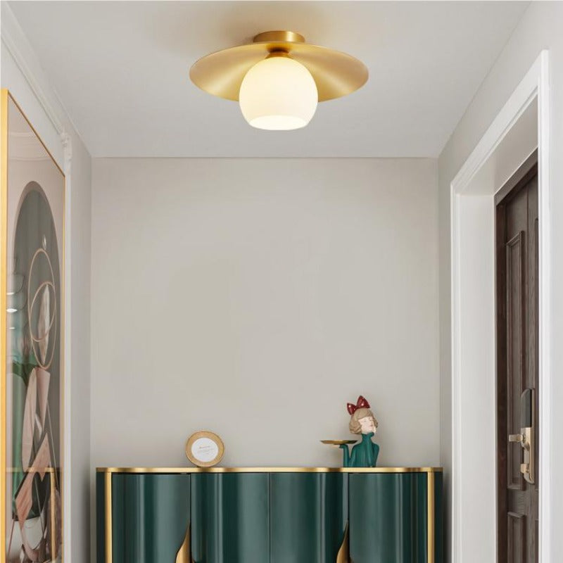 Firatel Nordic Retro LED Flush Mount Ceiling Light Metal Glass Corridor