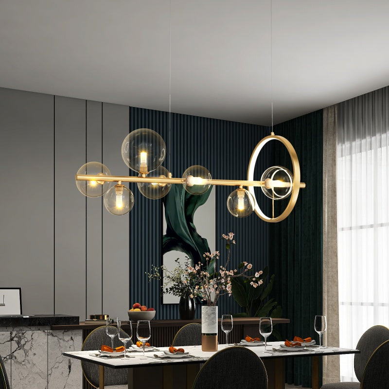 Lasogul Modern LED Chandelier Gold Glass Living/Dining Room