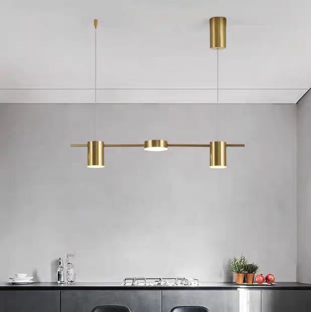 Melorot Minimalist Multi Metal Pendant Light, Black/Gold