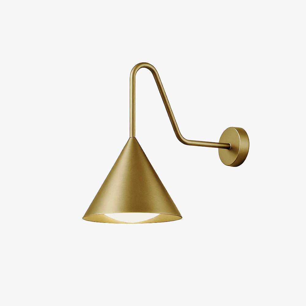 Kisumit Modern Minimalist Cone Metal Outdoor Waterproof Wall Lamp，Black/Gold