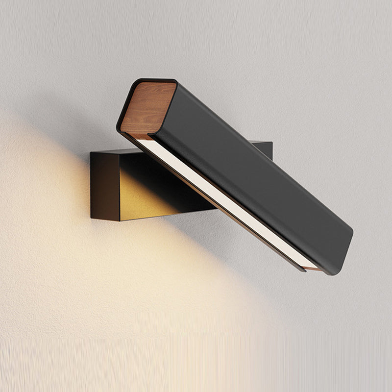Heri Modern Rectangles Rotatable Wall Lamp, Black/White-Neutral Decor