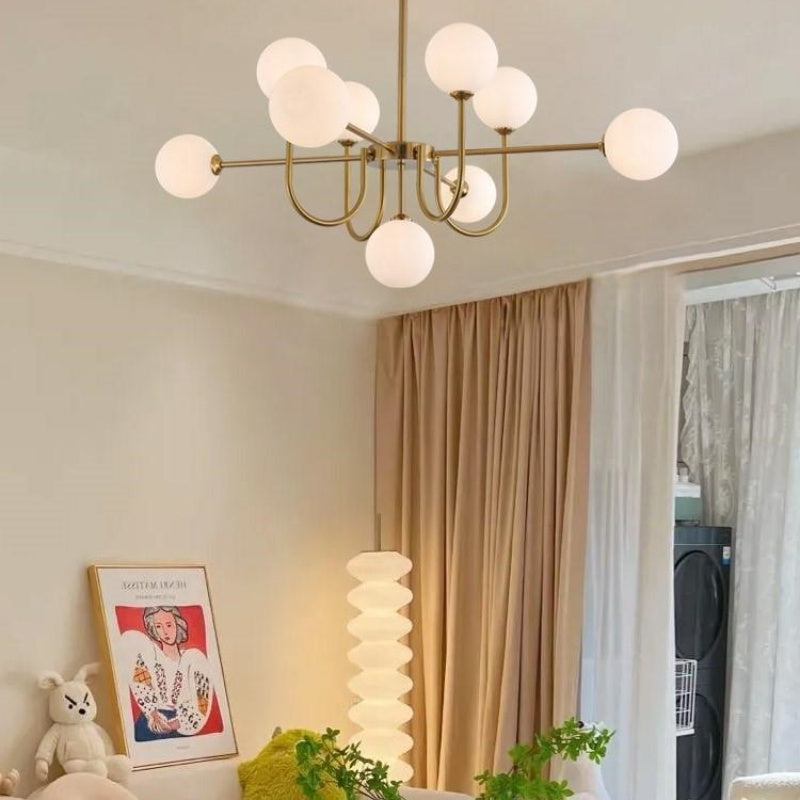 Jimotut Modern LED Chandelier Gold Glass Living/Dining Room/Bedroom