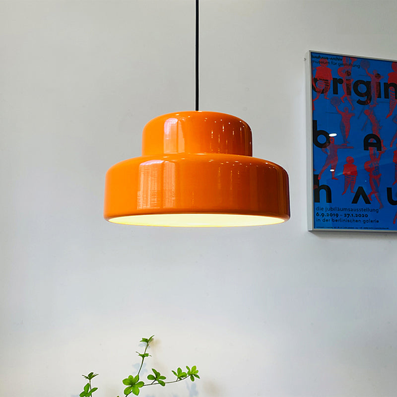 Tosogum Single Head Vintage Pendant Light Orange Metal Dining Room