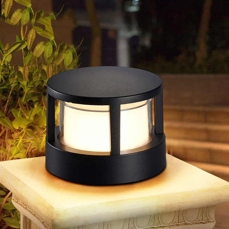 Alvian Outdoor Light Modern Cylindrical Bollard Black-Neutral Decor