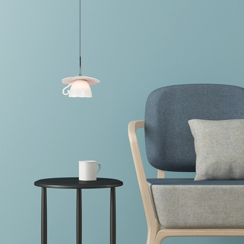 Zarupula Vintage Lovely Cup Ceramic Pendant Light Living Room