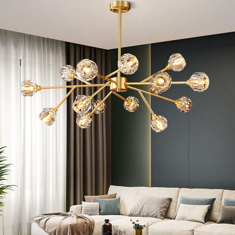 Badimon Modern Blown Metal Pendant Light, Gold