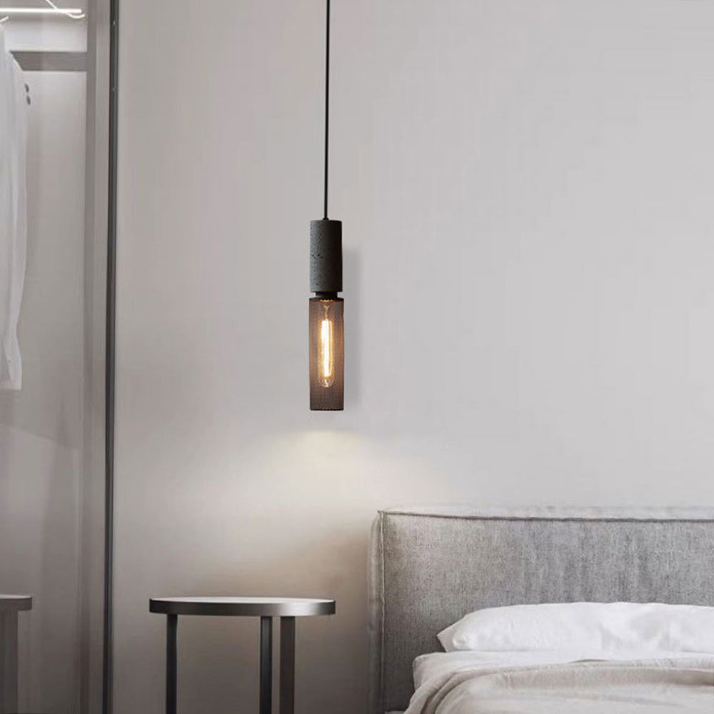 Vireth Pendant Light Industrial Cylindrical Cement/-Neutral Decor