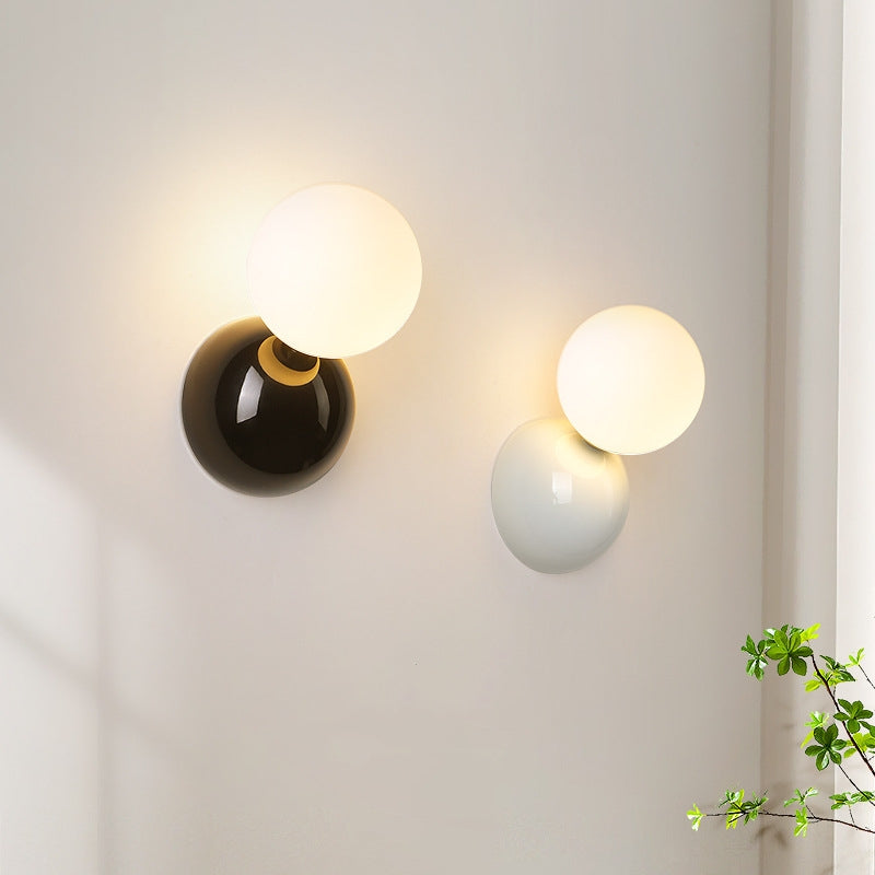 Kadebud Modern LED Indoor Wall Lamp Black White Metal Living Room