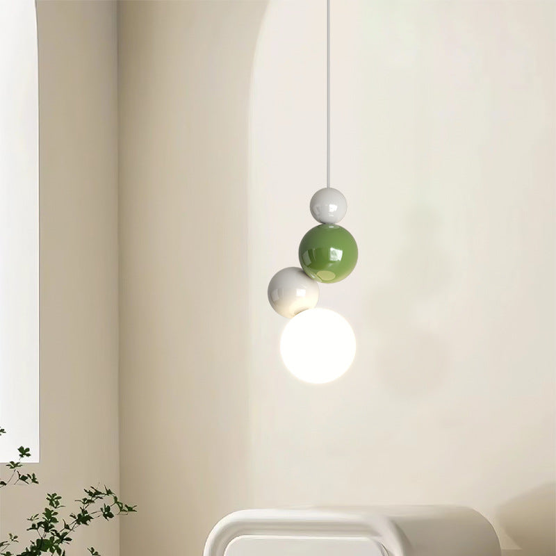 Navulos Modern LED Pendant Light White Metal Bedroom Living Room