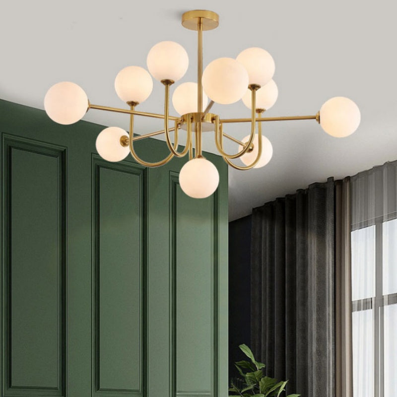 Jimotut Modern LED Chandelier Gold Glass Living/Dining Room/Bedroom