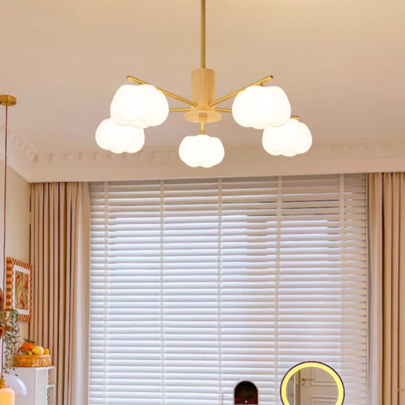 Kenasima Creative LED Metal Wood Chandelier Living Room