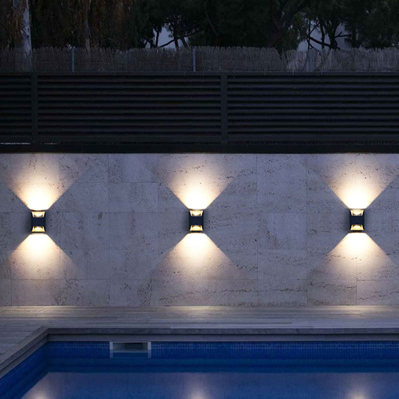 Gopelad Minimalist Up/Down Metal Outdoor Wall Lamp, Black