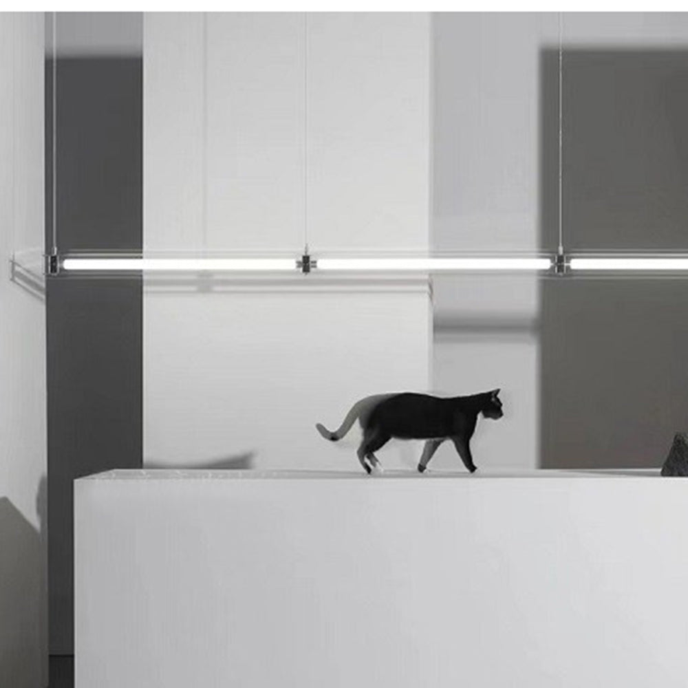Wodopem Minimalist Linear Metal Pendant Light,White