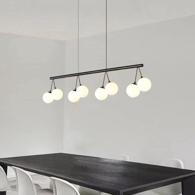 Damokuk Nordic LED Chandelier Black Metal/Glass Dining/Living Room/Bedroom