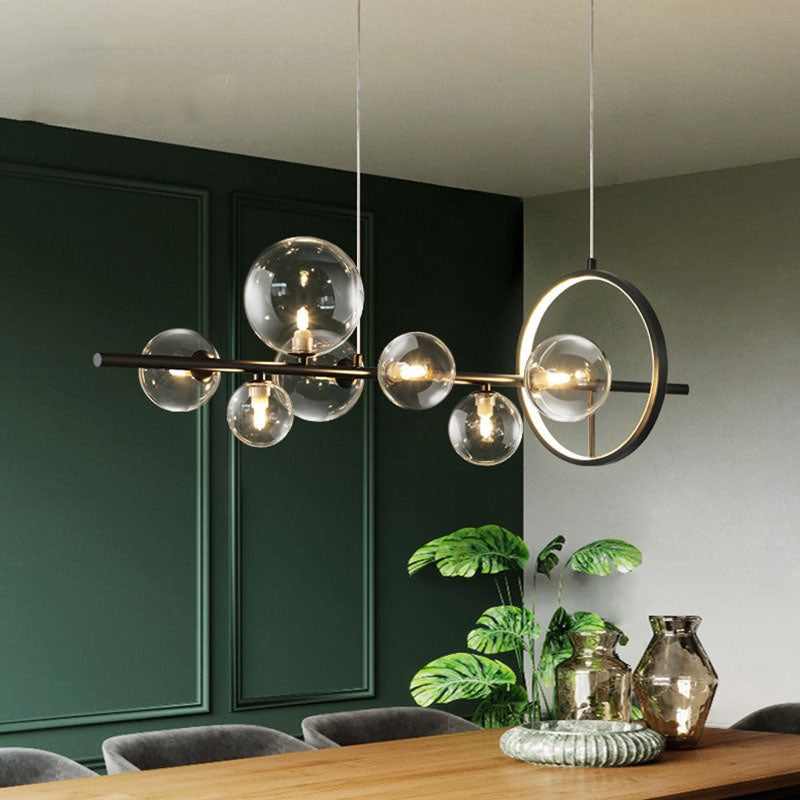 Lasogul Modern LED Chandelier Gold Glass Living/Dining Room