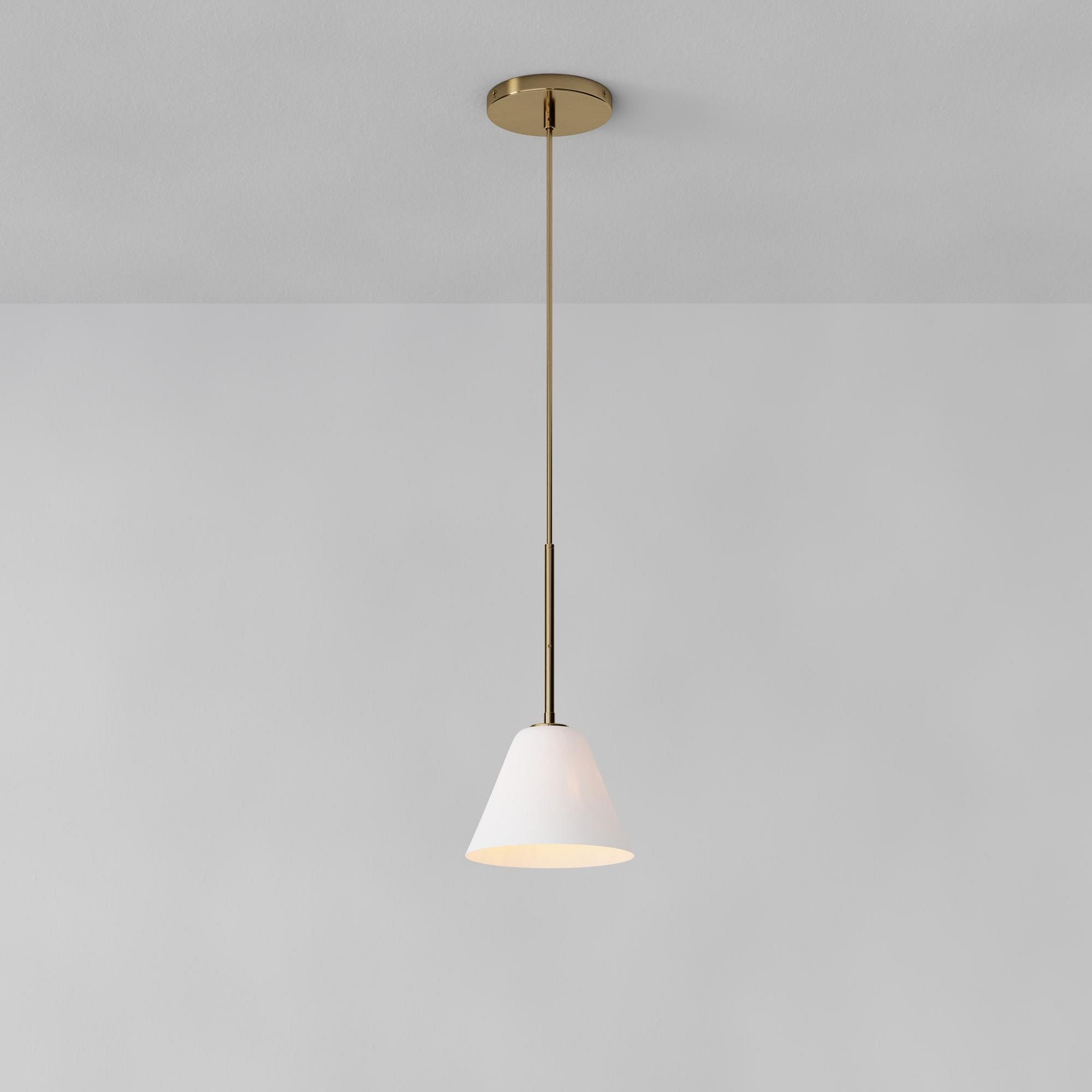 Cone Milk Clear Glass Cone Pendant Light for Kitchen