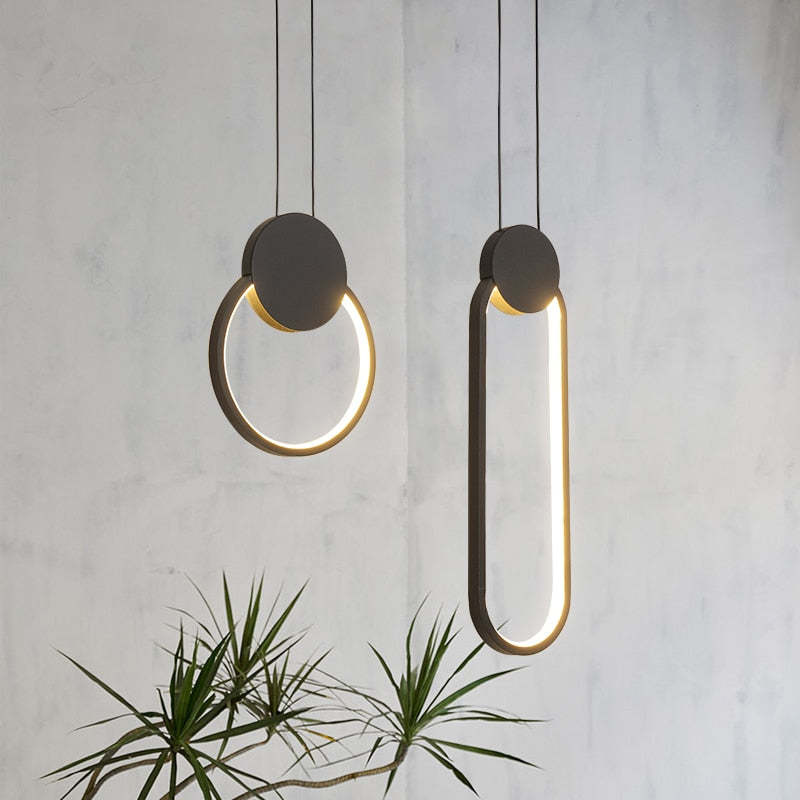 Kori Modern LED Pendant Light Black/White Living Room-Neutral Decor