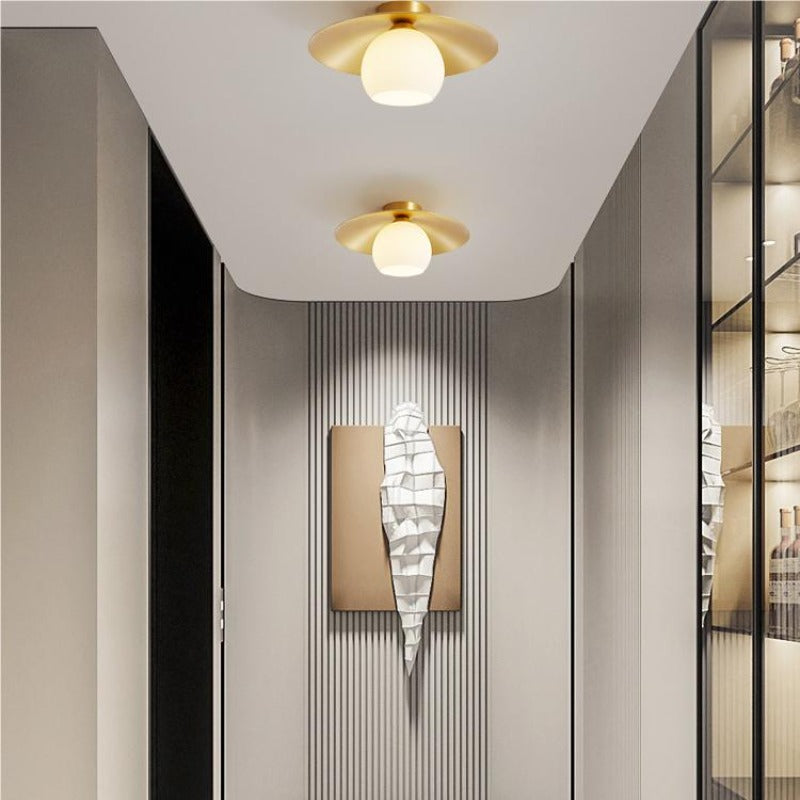 Firatel Nordic Retro LED Flush Mount Ceiling Light Metal Glass Corridor