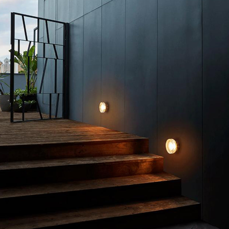 Tipekuk Modern Mini Bubble Metal/Glass Outdoor Wall Lamp, Transparent