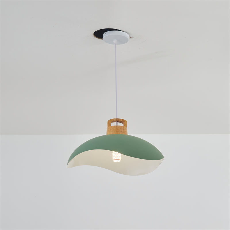 Hobokik Colorful Shade Single Pendant Lights, Wood & Metal