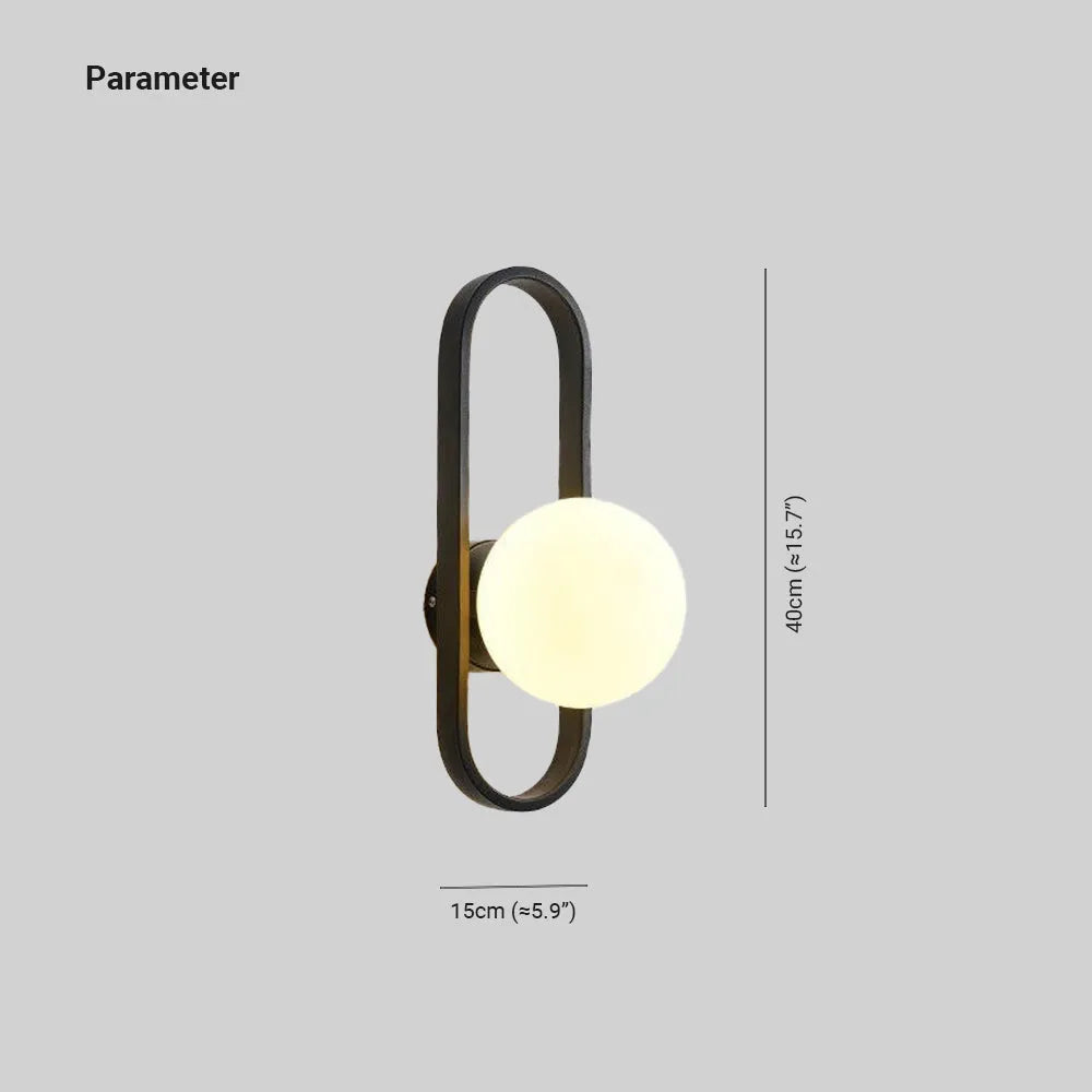 Fuvavel Modern Globe Bedside Wall Lamp Mount for Bedroom & Reading Room, Gold/Black