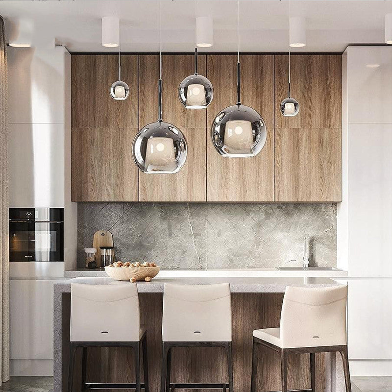 Ramekoke Pendant Light Glass Modern Sphere LED Dining Room