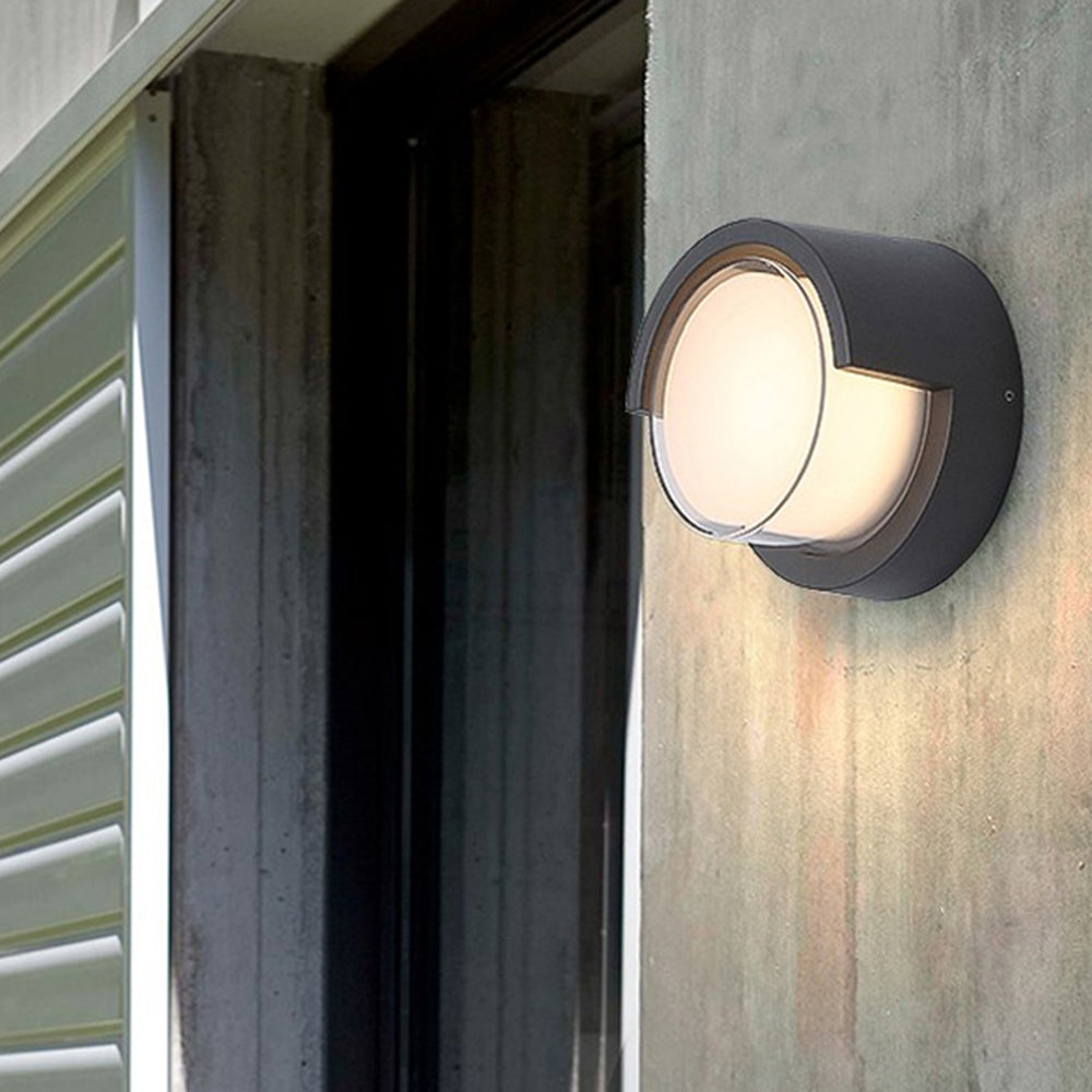 Wuneger Modern Round/Rectangular Metal/ Outdoor Wall Lamp, Black