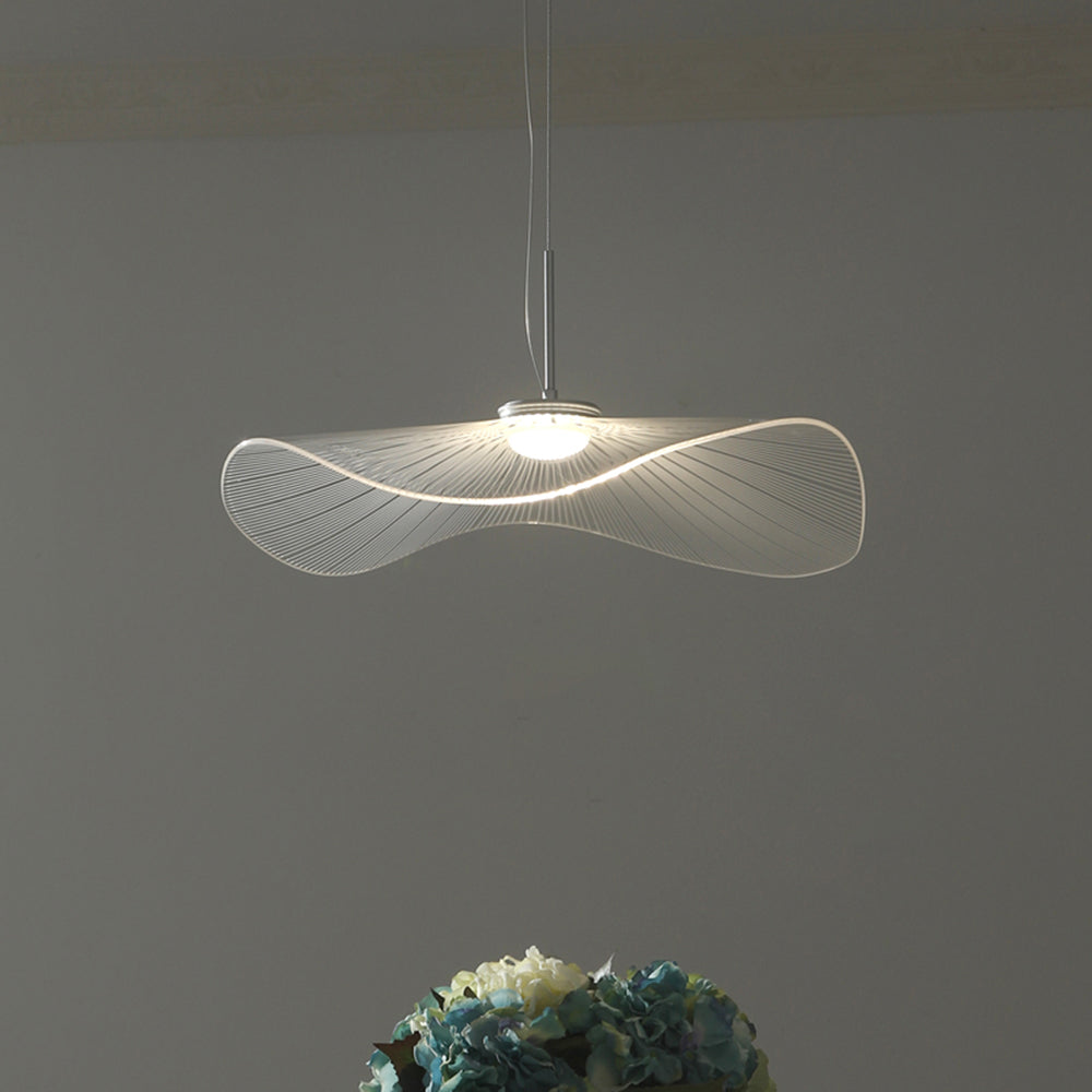 Wibilan Designer Lotus Leaf Shaped Metal Pendant Light,White