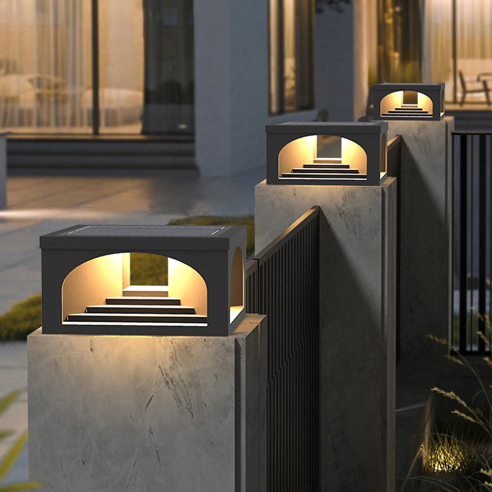 Nikepuk Modern Stair Metal Solar Outdoor Pier-Mount Pillar Light