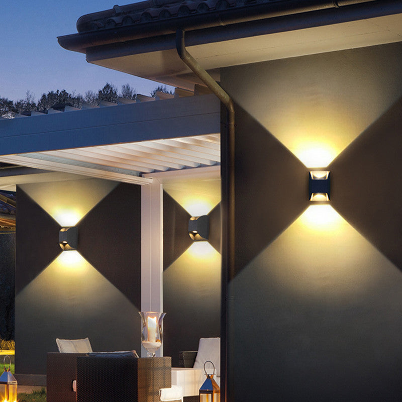 Gopelad Minimalist Up/Down Metal Outdoor Wall Lamp, Black