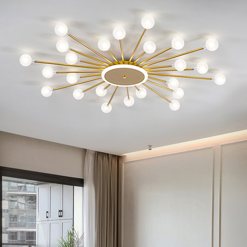 Mokiten Nordic LED Flush Mount Ceiling Light Gold/Black Metal Living Room
