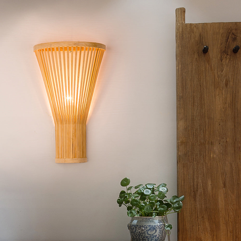 Tunules Led Wall Mounted Bedside Lamp, Rattan/, Bedroom