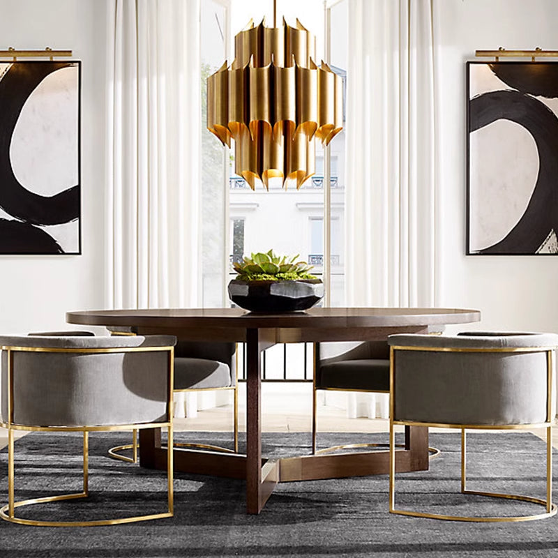 Lagakun Simple Retro Creative Chandelier Brass Metal Bedroom