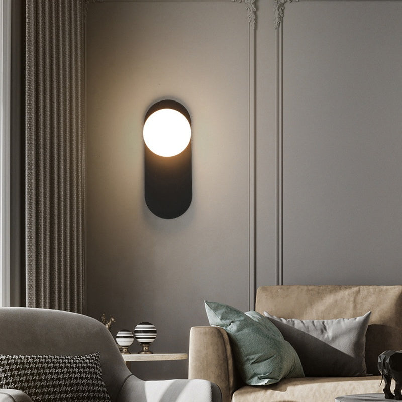 Gobulok Modern LED Wall Lamp Black/Gold Glass Bedroom/Living Room