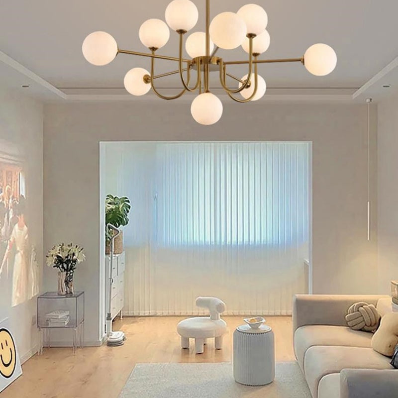 Jimotut Modern LED Chandelier Gold Glass Living/Dining Room/Bedroom