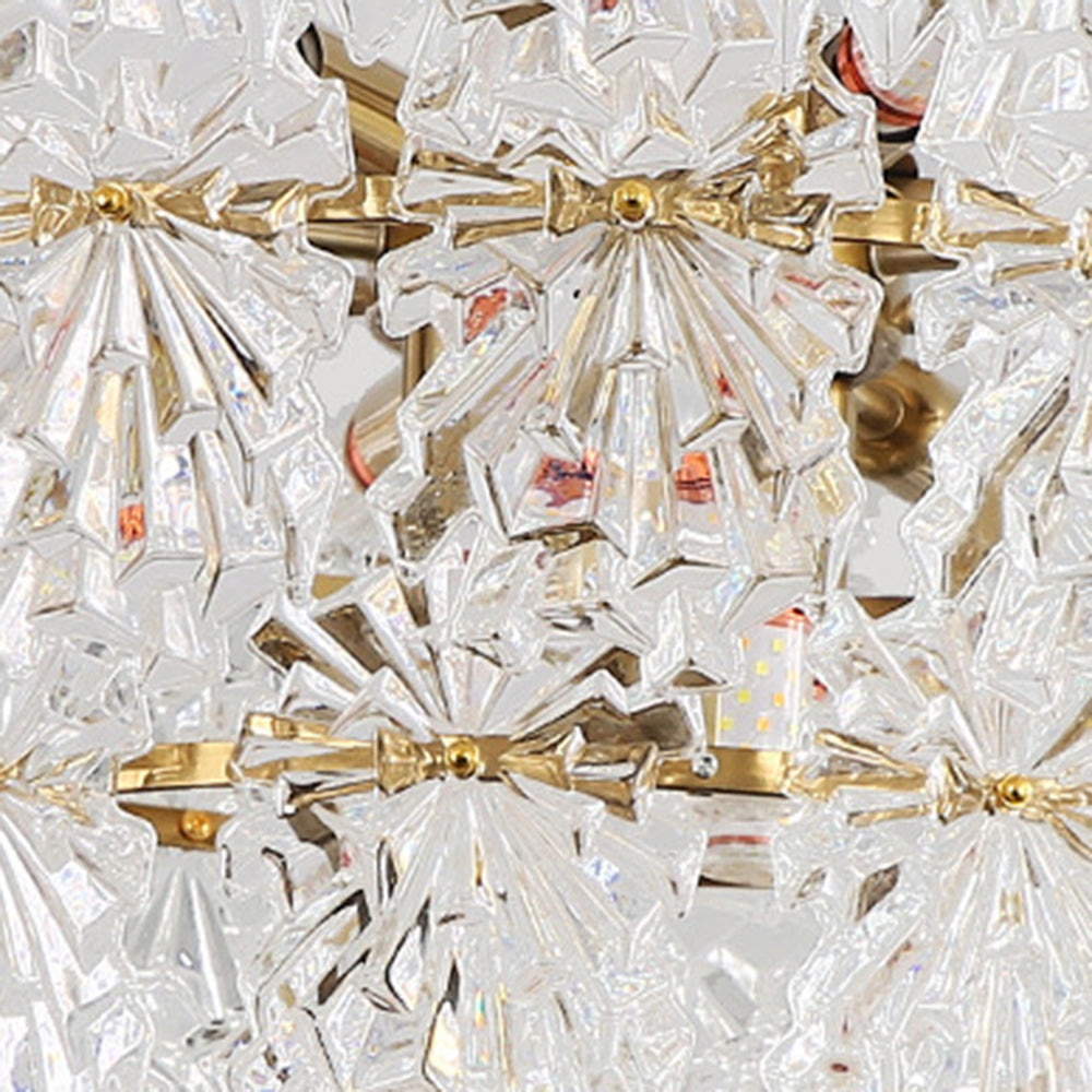 Fanimur Elegant Gold Pendant Light 3 Rings, Metal/Glass
