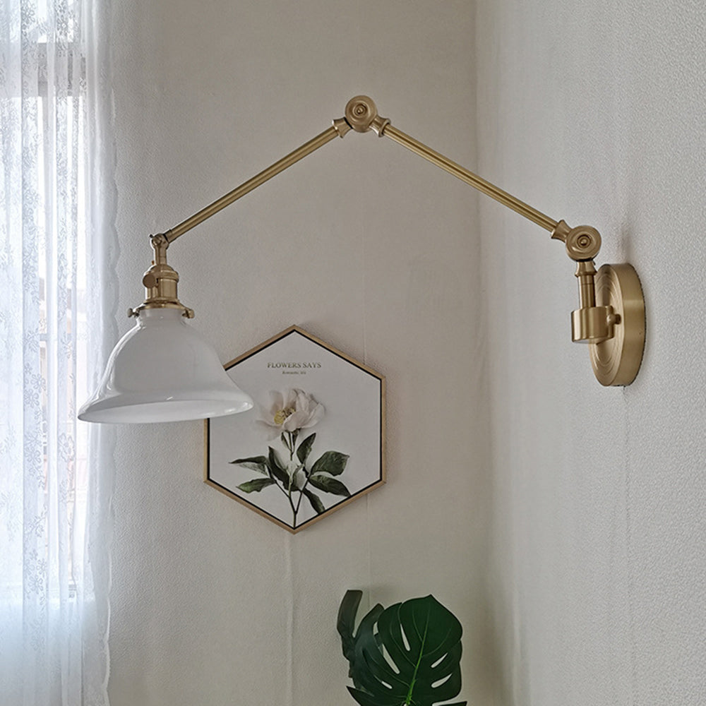 Lotuner Vintage Foldable Wall Lamp, Green/White