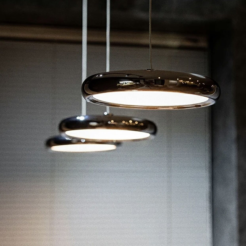 Mobimis Minimalist Circular Metal Pendant Light,Silver/Gold/Rose Gold