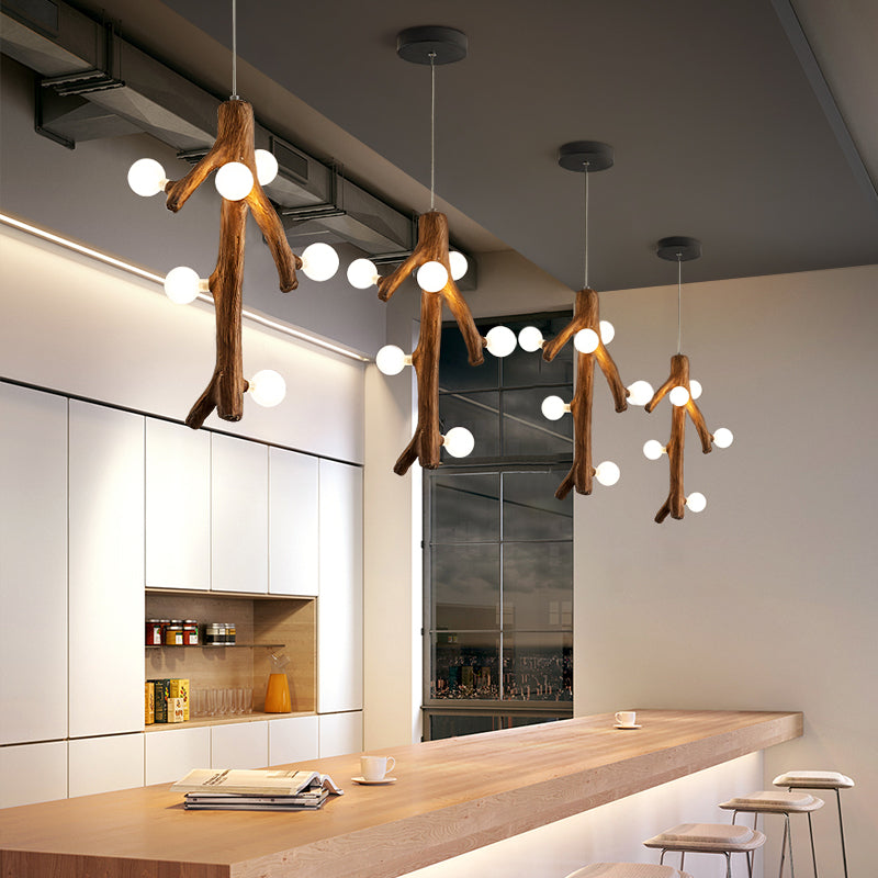 Comonar Nordic LED Chandelier Wood Living Dining Room Bedroom