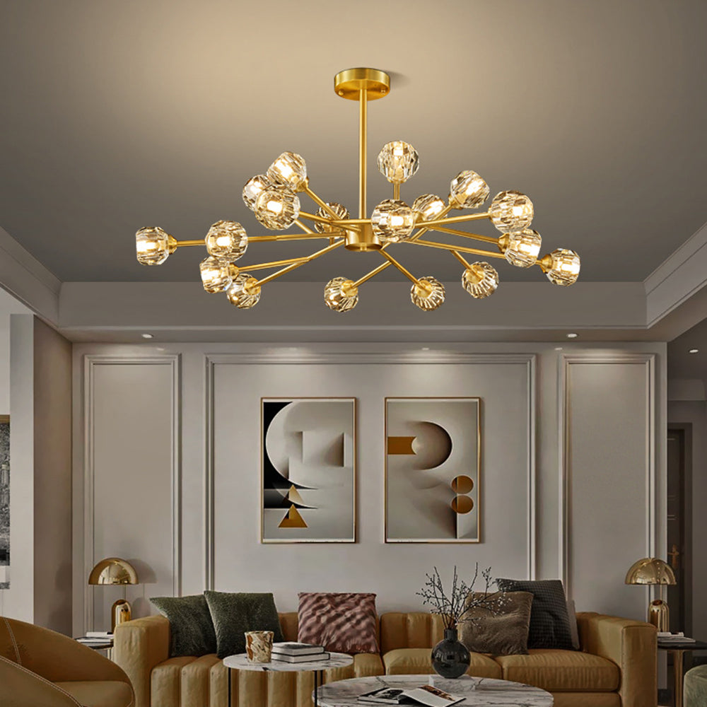 Badimon Modern Blown Metal Pendant Light, Gold