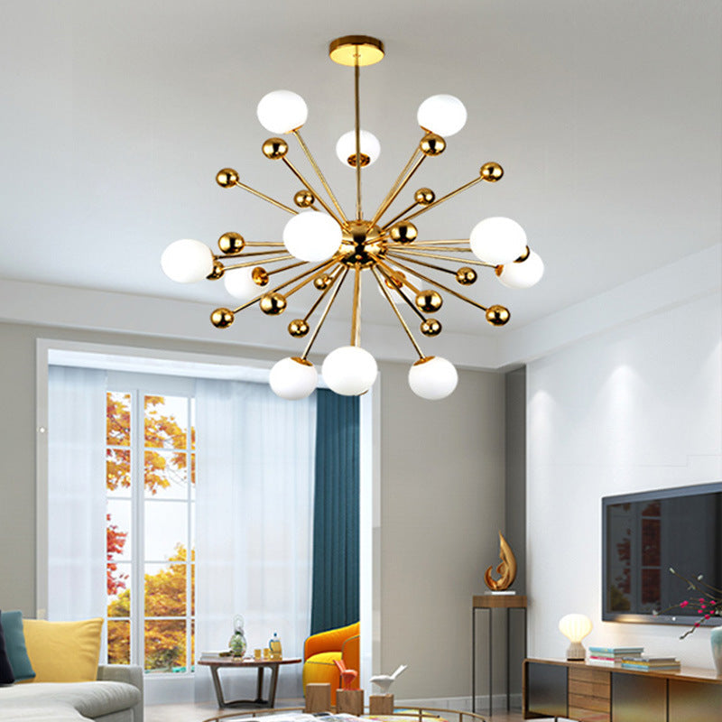 Gagirid Modern LED Chandelier Gold Glass Living/Dining Room/Bedroom