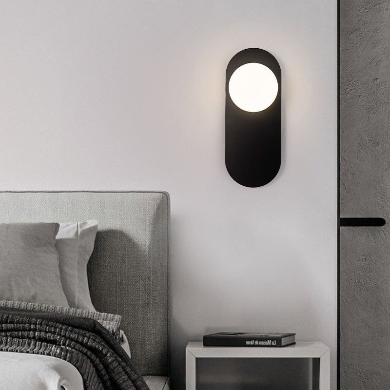 Gobulok Modern LED Wall Lamp Black/Gold Glass Bedroom/Living Room